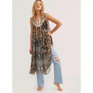 Free People Cross Stitch Mesh Elephant Tieted Top Dress XS